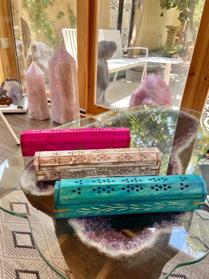 wooden incense boxes all colors