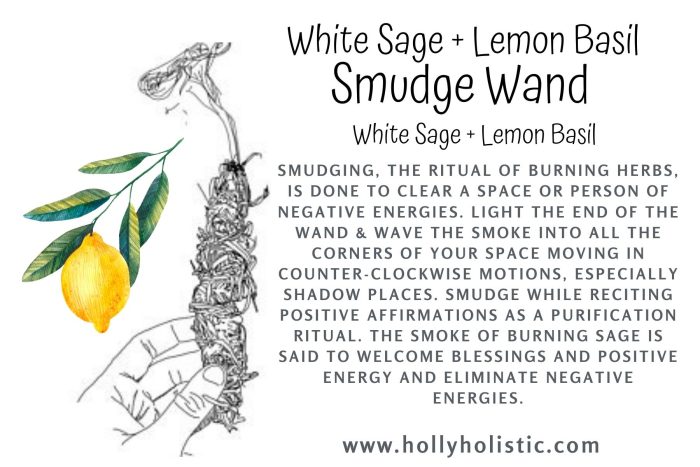 Lemon Basil Smudge Wand NEW